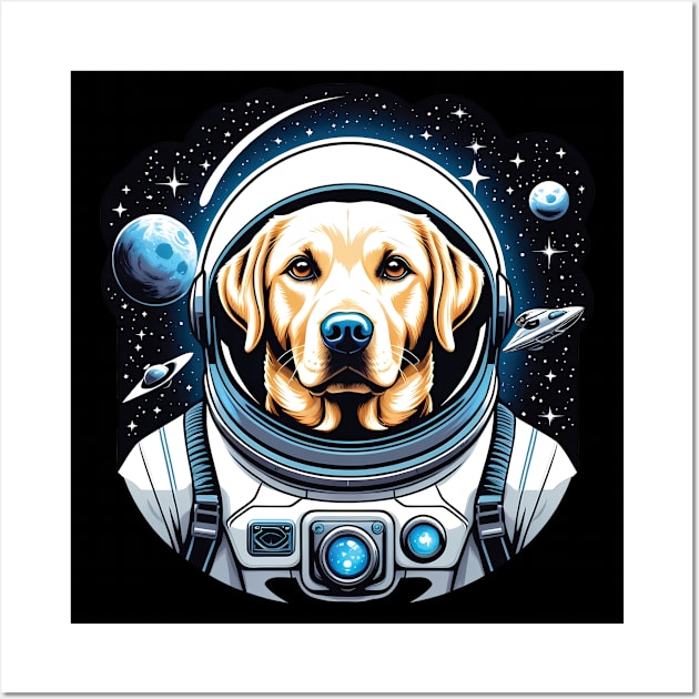 Astronaut Labrador in Space Wall Art by ArtfulTat
